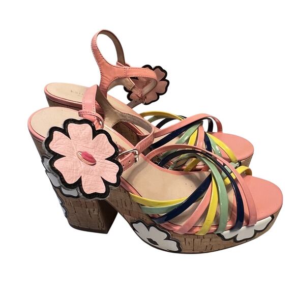 Kate Spade New York Sandals Size 9 Gerry Platform Y2K Shoes Floral Multicolor - Picture 2 of 16